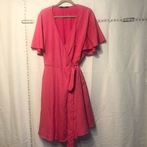 Hot Pink Eshakti 16W Wrap Dress